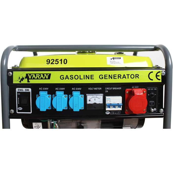 Бензиновий генератор 2,3 кВА 400 В 3 шт. 230 В 12 В постійного струму Електричний генератор, 92510