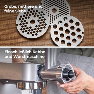 М'ясорубка Kenwood KAX950ME, аксесуар для кухонних комбайнів Kenwood, сріблястий