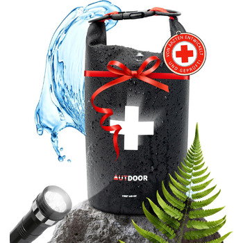Аптечка зовнішня - DIN13167 - Водонепроникна та легка - Розроблена разом з лікарями - Аптечка для піших прогулянок, скелелазіння,
