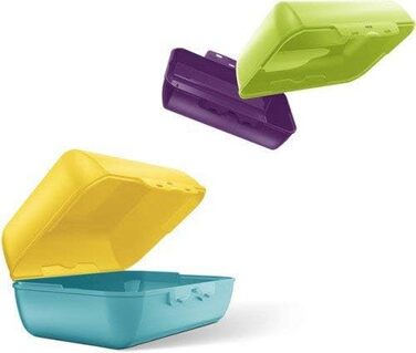 Набір контейнерів Emsa Clipboxen Variabolo 3 шт. (6 напів-контейнерів) Змінні комбінації Безпечно мити в посудомийній машині Ідеально для дітей, барвисті Розміри 15 x 3,5 x 10 см, 16 x 11 x 14 см
