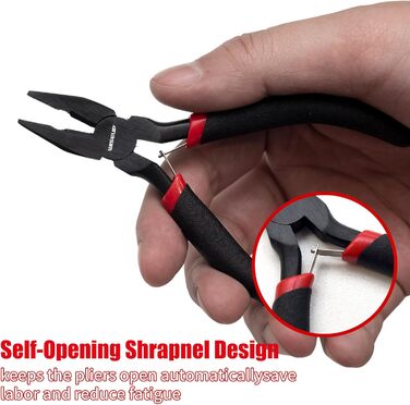 Набір міні-плоскогубців 8 шт. гострі, круглі, плоскі, довгі, з вигнутими та діагональними губками, кусачки та плоскогубці для рукоділля, електроніки та ювелірної справи, в чохлі