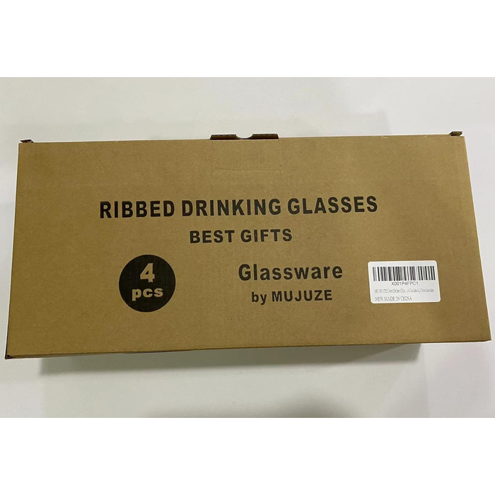 Набір рифлених келихів MUJUZE з соломинкою, 4 шт. окулярів з рифлом естетичний стек, набір окулярів Highball 310 мл, скляні чашки