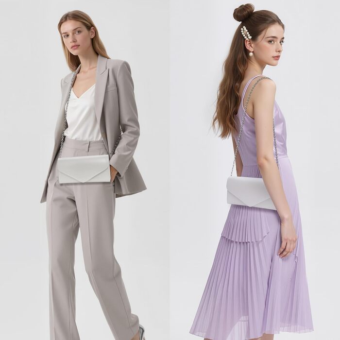 Клатч Larcenciel, елегантна шкіряна сумочка зі знімним ланцюжком, маленька вечірня сумочка-конверт для весілля, вечірки, банкету, біла