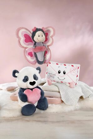 Плюшевий панда NICI Love з серцем 25 см - чорний - М'яка іграшка милий плюшевий ведмедик для обіймів та ігор чудовий подарунок для дітей та дорослих 62609 25 см
