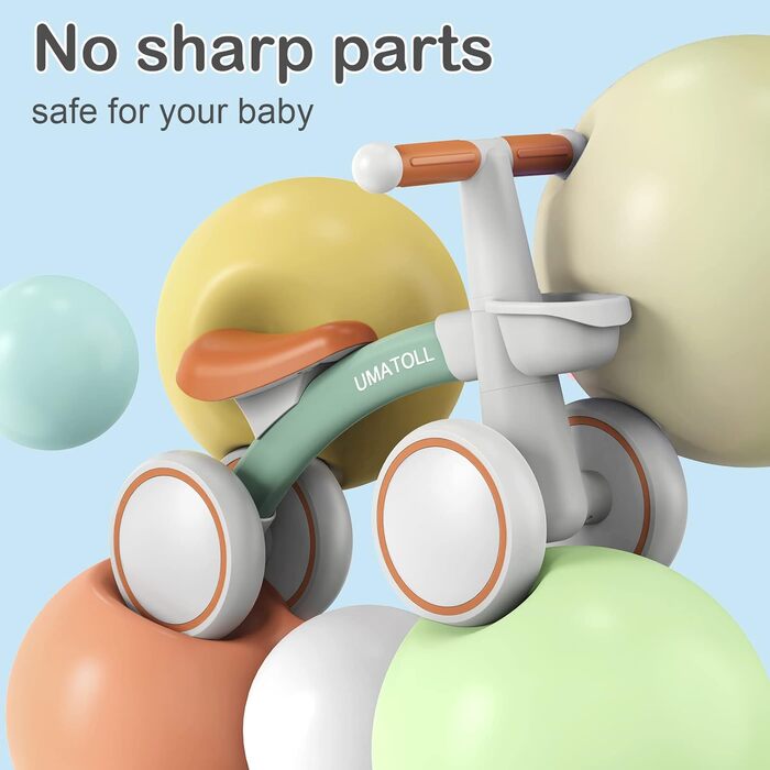 Дитячий беговел Umatoll від 1 року, іграшки для дітей 12-24 місяців, дитячий беговел з кошиком для хлопчиків та дівчаток, подарунк