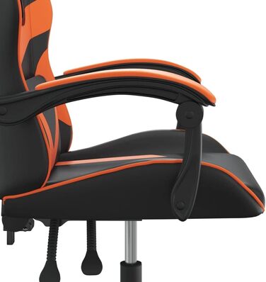 Ергономічне ігрове крісло, поворотне, чорно-помаранчева штучна шкіра з регульованою спинкою та висотою для комфортного сидіння
