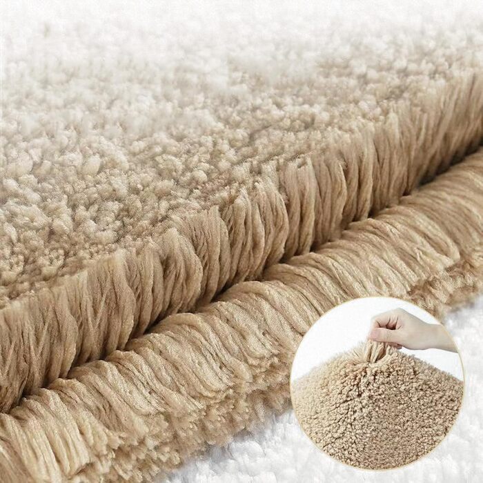 Комплект килимків для ванної кімнати з м&39якої мікрофібри, бежевий, комплект килимків для ванної кімнати з 2 предметів, килимок для душу, що миється, нековзний, пухнастий килимок для ванної та туалету з вирізом, бежевий, 50 x 80 50 x 50 см (комплект з 2 