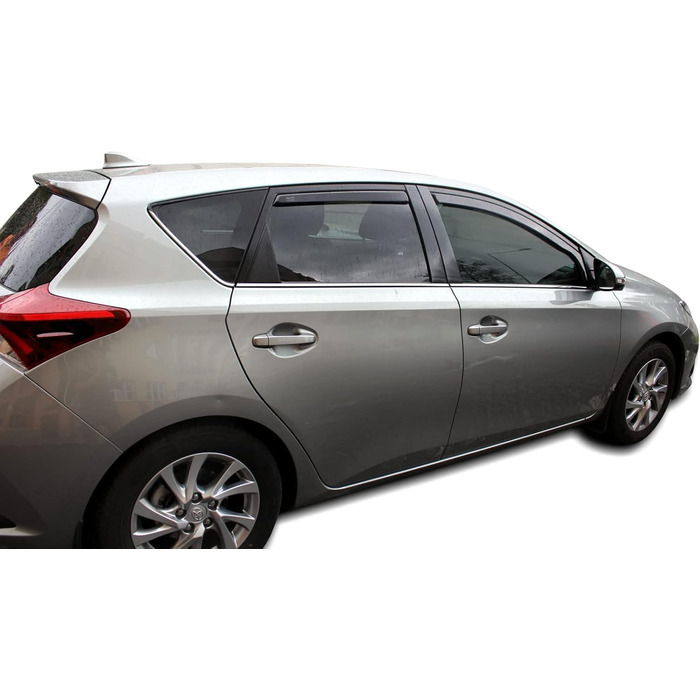 АВТОМОБІЛЕБУДУВАННЯ Вітровий дефлектор підходить для Auris Hatchback 2013-2018, Heko Rain Deflector, чорний, тонований, комплект з 4 шт. , передній, задній, аеродинамічний, проста установка