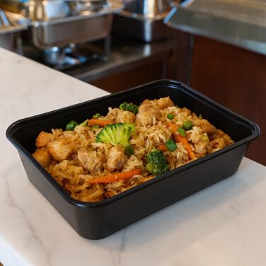 Коробка для зберігання Enpack з кришкою, біла/чорна, 500 мл - Контейнери для делікатесів, придатні для використання в мікрохвильовій печі - Герметичні контейнери для зберігання з кришками, ідеально підходять як органайзер для холодильника, коробка для при