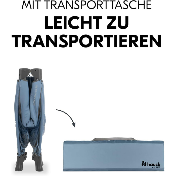 Темно-синій - Дорожнє ліжечко та манеж з матрацом від народження до 15 кг, ігровий центр з XL-розміром отвору, повітряні сітчасті вставки, складне дитяче ліжечко з сумкою для перенесення