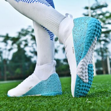 Футбольні бутси для чоловіків та жінок, бутси для критого футболу, унісекс, бейсбольні, бутси для трави, підліткові бутси для регбі, дорослі, футбольні бутси AG FG TF, широкі тренувальні кросівки, 2309 Tf White, 14