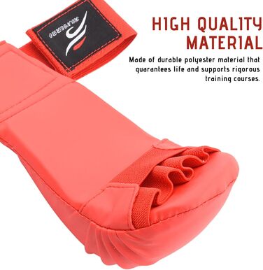 Захисне спорядження для спарингу, захисне спорядження для спарингу карате з поліестеру, тхеквондо, включає 1 шолом, 1 пару рукавичок та 1 пару захисних наколінників, також підходить для велоспорту, бойових мистецтв тощо, червоний, розмір S