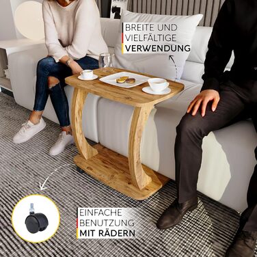 Приставний столик для дивана, з колесами, столик для ноутбука для дивана, маленький столик для вітальні, столик для дивана зі стильним дерев&39яним виглядом, маленький журнальний столик для вітальні, приставний столик, Arasta