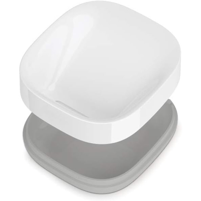 Компактна мильниця - білий/сірий, 3,6 х 7,1 х 8,4 см Сірий/білий