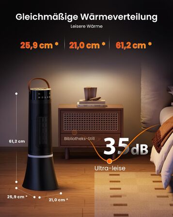 Енергозберігаючий електричний вентилятор-обігрівач, 2000 Вт, з пультом дистанційного керування, термостатом, 12-годинним таймером, 3 режимами, захистом від перегріву та перекидання, коливаннями 75, керамічним електричним нагрівальним елементом PTC (D)