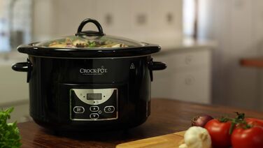 Повільна плита Crockpot 4,7 л (до 5 осіб) програмований таймер Чорний SCCPRC507B