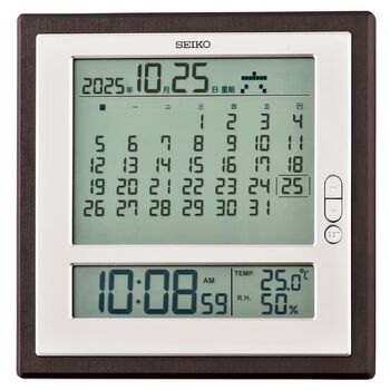 Настінний годинник Seiko, коричнево-білий