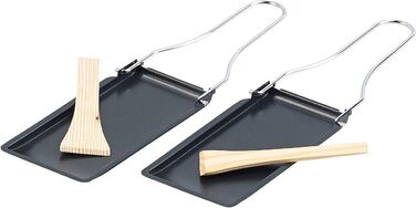 Сковорідки для раклету Rosenstein & Shne Набір з 6 сковорідок-гриль зі складною ручкою, можна мити в посудомийній машині (раклетні сковорідки гриль, сковороди-гриль, пластини для гриля)