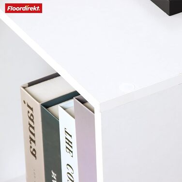 Біла книжкова полиця Floordirekt, дерев&39яна полиця з 6 відділеннями, кубічна полиця для вітальні та спальні (Вермонт)