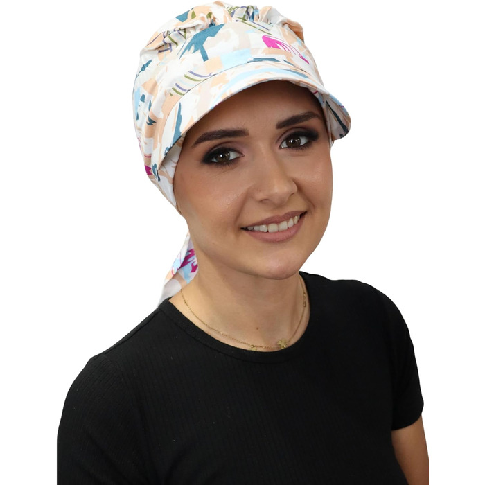 Головний убір Deresina, шарф-козир, шапка, хіміотерапевтичний головний убір для літа, захист від сонця, бавовняні шарфи, головний убір від випадіння волосся, повне покриття голови, м&39який, легкий, нековзний, складний, кремова кольорова палітра