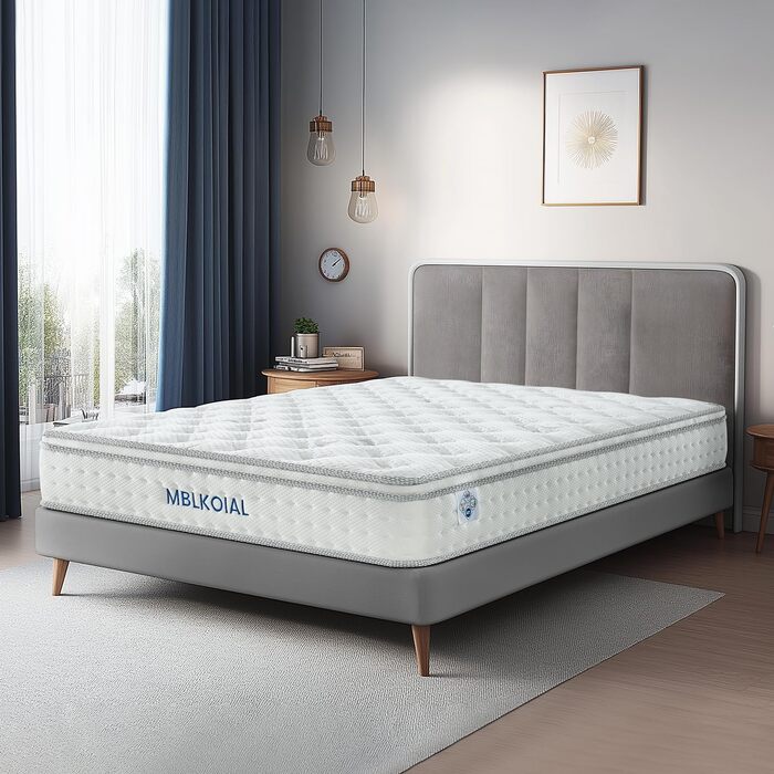 Матрац 140x200 см, 7-зонний, висота 25 см, пружинний, ортопедичний пружинний матрац кишенькової форми, рівень жорсткості H3, сертифікований Oeko-Tex, матрац для дорослих, 25 см, 140 x 200 см