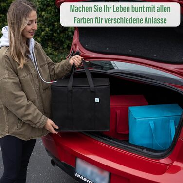 Сумка для покупок VENO 29 літрів, багаторазова складна сумка-холодильник, кошик для покупок, великий кошик для пікніка, міцна ізольована сумка, сумка для ланчу, вертикальна термосумка (червона, 2 шт.) Червона, 2 шт.