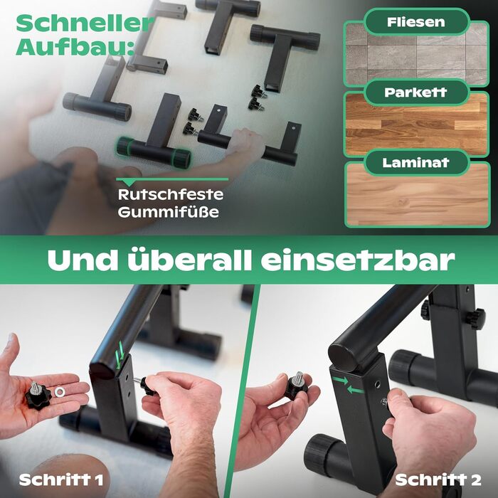 Ручки для віджимань 3-в-1 - Регульована рукоятка для калістеніки, стійки на руках та ручок для віджимань Ручки для віджимань, зручні для зап&39ястя, ідеальне обладнання для домашньої студії, тренажерного залу та в дорозі POWERNOVA Metal