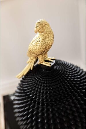 Декоративна банка Kare Design Parrot, чорна/золота, XXL, банка для зберігання, мотив папуги, банка для зберігання продуктів з кришкою, 40x26x26 см (В/Ш/Г)