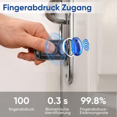 Дверний замок WELOCK Touch41 відбиток пальця, електронний дверний замок з RFID-картою, APP, WiFi, дверний замок із відбитком пальця, замок із відбитком пальця IP65, циліндр замка для дверей від 50-100 мм, розумний дверний замок