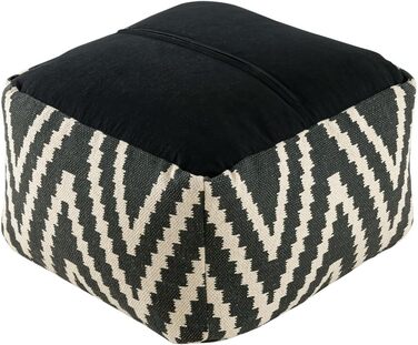 Килим куб сидіння 50x50 H35см пуф підніжка підлогова подушка підніжка колір чорний