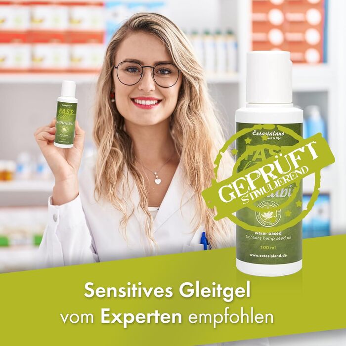 Лубрикант на водній основі Конопляний Sensitive Fastwet, 100 мл