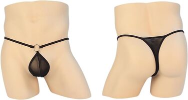 Стрінги чоловічі RSLOVE, сітка, еротичні, чорний/червоний, M–XL