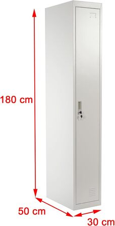 Шафка Mendler Boston T163, гардеробна, шафка для роздягальні, металева 180x30x50см згідно ASR A4.1 - сіра