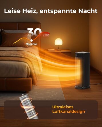 Енергозберігаючий вентилятор-обігрівач ПЕРЕМОЖЕЦЬ ТЕСТУ, 2000 Вт ECO вентилятор-обігрівач, тихий, 24-годинний таймер, невеликий вентилятор-обігрівач з коливанням 90, захист від перекидання та перегріву, чорний