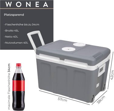 Електричний холодильник об&39ємом 45 літрів, 12 В, 230 В, охолодження та обігрів, термоелектричний холодильник на колесах, для автомобіля, вантажівки, міні-холодильника, термобоксу для автомобіля, човна, кемпінгу, тихий еко-режим