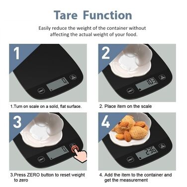 Цифрові кухонні ваги NUTRI FIT, ультратонкі, електронні багатофункціональні кухонні ваги, великий дисплей, пластикова платформа, 5