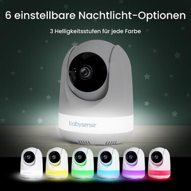 Монітор Babysense із камерою та 5,5-дюймовим дисплеєм із розділеним екраном 1080p Full HD, 2 камери, нічник RGB, велика батарея 50