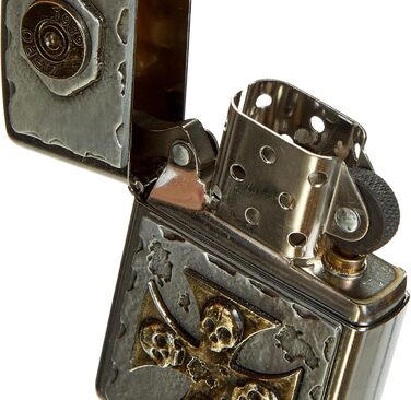 Запальничка Zippo 15190 Storm 2004746 EMBLEM-LIGHTER VINTAGE STYLE WITH SKULL-CROSS, 5.8 x 3.8 x 2.0 см, срібляста