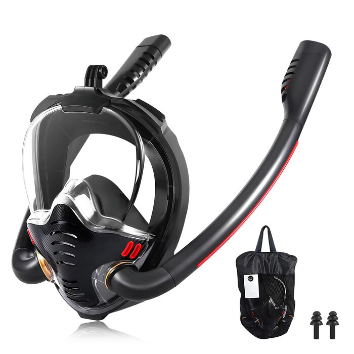 Маска для сноркелінгу для дорослих, повнолицьова маска, маска для дайвінгу для дорослих - повнолицьова маска для дайвінгу, повнолицьова маска для сноркелінгу з захистом від запотівання та сухого верху розміру S/M
