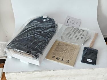 Газова піч для піци Mimiuo з каменем для піци та лопатою для піци, мобільна піч для піци, портативна піч для піци для патіо та балкона, піч для піци для саду, на відкритому повітрі, газова піч для піци, чорна