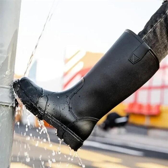 Чоловіче гумове взуття, чоловічі гумові чоботи, гумове взуття для активного відпочинку, чоловічі калоші для міста, низький каблук, водонепроникні, міцні, фіолетово-синє взуття, розмір ЄС 43