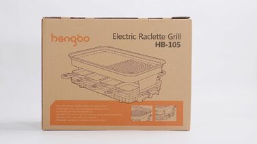 Раклетний гриль на 8 осіб з антипригарним покриттям, раклет з 8 міні-сковородами для раклету та 4 дерев'яними лопатками, плавно регульована температура, 1500 Вт, нержавіюча сталь 8 осіб