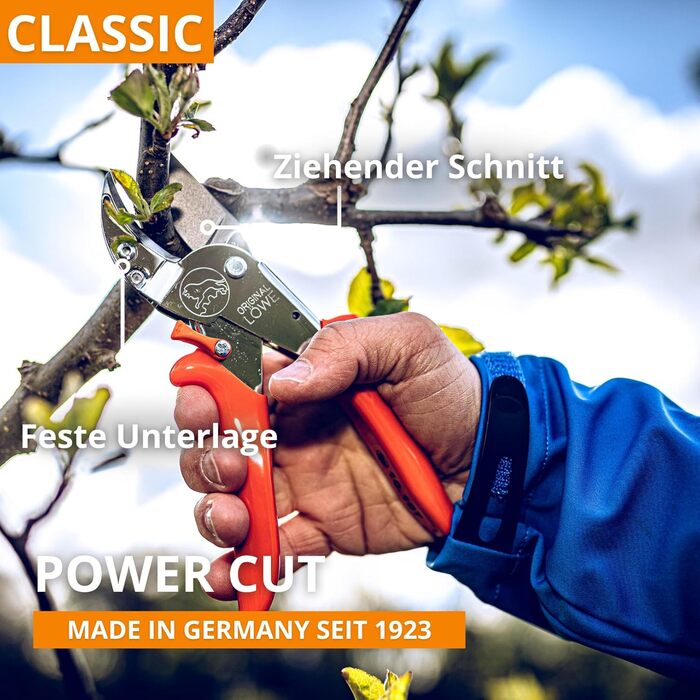 Оригінальні садові ножиці LWE 10 Professional Anvil 10.107 з обхідною геометрією - інноваційні гострі ножиці з ергономічними ручками та антипригарним покриттям на сталевому лезі для різання у садівництві