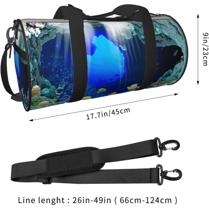 Дорожня сумка-мішок, морська тематика, риби, спортивна сумка для чоловіків та жінок