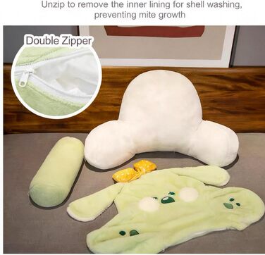 Самозігрівальна плюшева подушка для читання, 75 x 50 см, спинка ліжка з підлокітником, тепла подушка для зими, затишна м&39яка подушка для дітей, велика подушка для спини дивана, прикраса для автомобіля (рожева троянда)