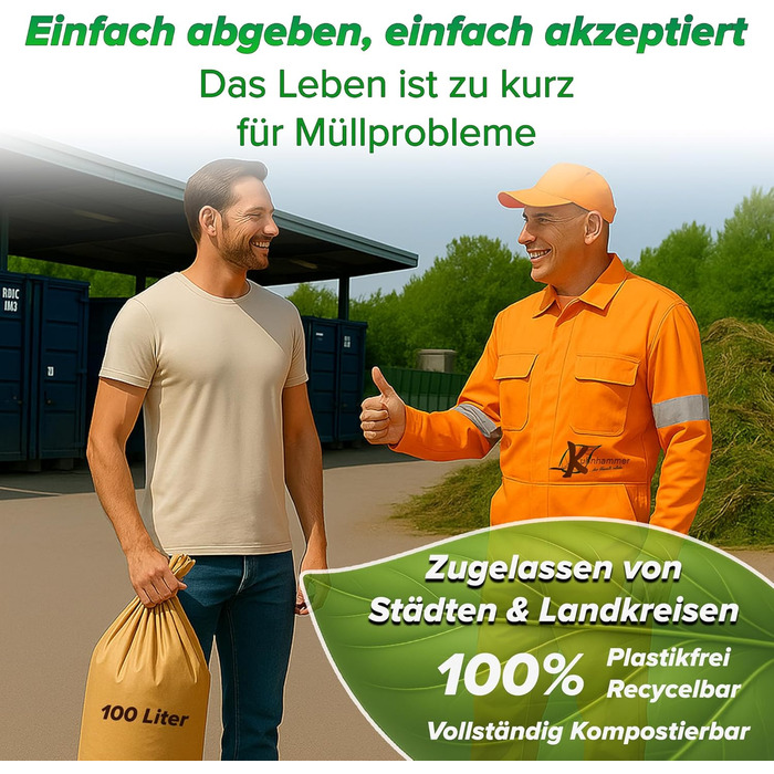 Пакети для органічних відходів 80 л - 120 л 25 шт. Пакети для органічних відходів Паперові пакети для органічних відходів, без личинок Паперові пакети для садових відходів