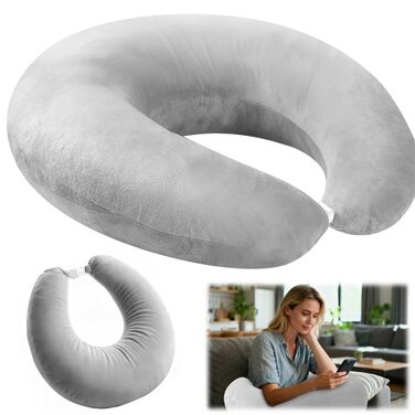 Ергономічна подушка Crealis, в&39язана гачком подушка-підтримка, в&39язана гачком подушка-підтримка, ігрова подушка, ергономічна ігрова подушка для рук, легка, портативна, знімає напругу (сіра)