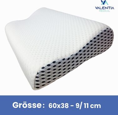 Ортопедична подушка - подушка для підтримки шиї - сертифікована Oeko-Tex - подушка для зняття болю в шиї - подушка з піни з ефектом пам&39яті - ергономічна подушка - суперм&39яка тканина, яку можна прати внутрішній чохол