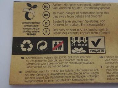 Біорозкладні пакети для сміття, зелені, 60 л, 50 шт.