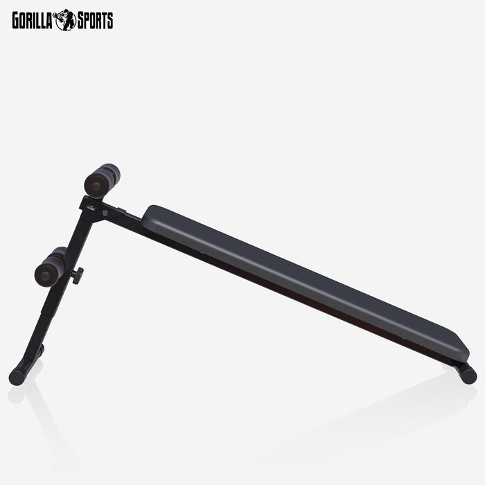 Лава для сидіння GORILLA SPORTS - Складана, регульований кут нахилу в 3 напрямках та фіксація ніг в 4 напрямках, вантажопідйомність до 120 кг, виготовлена зі сталі - Тренажер для пресу, лава для тренувань, тренажер для спини, фітнес-лава